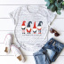 hot selling short-sleeved blouse Merry Christmas cartoon print T-shirt NSSN2570