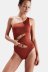  one-piece solid color one-shoulder sexy bikini   NSHL2635