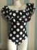 plus size new black and white dotted shoulder one-piece bikinis NSHL2638