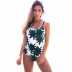   printing one-piece drawstring sexy backless swimsuit NSHL2655