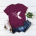   feather bird printed cotton short-sleeved t-shirt women NSSN2680