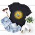 divertida camiseta de manga corta de algodón con estampado de sol mujer NSSN2683