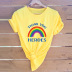 popular rainbow printed cotton short-sleeved t-shirt women NSSN2690