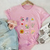  flowers daisy printed cotton short-sleeved t-shirt women NSSN2701