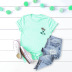 camiseta de manga corta de algodón con margaritas pequeñas mujer NSSN2704