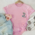 camiseta de manga corta de algodón con margaritas pequeñas mujer NSSN2704