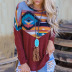 women s fall/winter new style ethnic style stitching long-sleeved ladies pullover sweater  NSSI2707