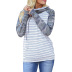 Otoño de las mujeres nuevo estilo camuflaje color a juego de manga larga cuello de pila con capucha suéter de las señoras NSSI2710