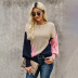 women s autumn and winter new style contrast casual round neck loose ladies pullover sweater  NSSI2719