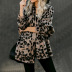knitted cardigan women s autumn loose leopard print mid-length sweater jacket  NSSI2734