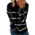 suéter de rayas para mujer otoño nuevo estilo tie-dye cuello redondo jersey de manga larga top para mujer NSSI2736