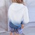Suéter de manga larga informal con capucha de nuevo estilo de otoño e invierno de color degradado para mujer NSSI2741
