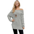  new long-sleeved sexy off-the-shoulder collar pullover sweater NSSI2746