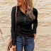 women s solid color long-sleeved autumn knitted stand collar top  NSSI2750