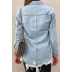 long-sleeved denim jacket women s autumn and winter new style solid color distressed women s jacket NSSI2752