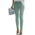pantalones de color sólido con cremallera jeans para mujer NSSI2753