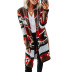   geometric pattern mid-length women s sweater coat  NSSI2762