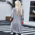Sweater jacket autumn and winter loose striped knit women s cardigan mid-length jacket NSSI2774
