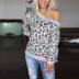 colorful leopard print women autumn tie-dye stitching v-neck long-sleeved sweater  NSSI2789