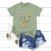 camiseta de manga corta de algodón con estampado floral fresco mujer NSSN2792