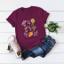 camiseta de manga corta de algodón con estampado floral fresco mujer NSSN2792