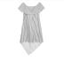 striped shoulder fashion word shoulder dress NSYF2834