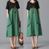 Loose Cotton Stitching Linen Dress NSYF2841