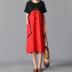  loose fashion cotton stitching linen dress NSYF2841