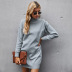 knitted pullover solid color long-sleeved dress NSKA2858