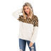 hot saleautumn and winter new products hooded long-sleeved sweater leopard pattern stitching top women NSAL2873