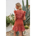   wave dot stitching ruffled sleeveless short dress   NSAL2922