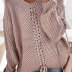  solid color tie decoration long-sleeved v-neck pullover sweater  NSSI2932