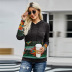women new leopard print stitching long-sleeved casual hooded ladies pullover  NSSI2939