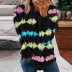 tie-dye sweater women s autumn new style loose long-sleeved pullover round neck ladies sweater  NSSI2942