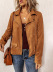 women s autumn and winter new style solid color imitation suede zipper women long-sleeved jacket  NSSI2949