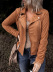 Otoño e invierno de las mujeres nuevo estilo de color sólido imitación de gamuza cremallera chaqueta de manga larga de las mujeres NSSI2949