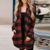 women s autumn and winter new style plaid lapel button press cardigan shirt jacket  NSSI2953