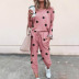autumn new style stars print round neck long-sleeved lady t-shirt suit NSSI2957