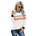 knitted sweater women new color striped loose long-sleeved round neck ladies pullover  NSSI2959