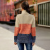  three-color contrast color warm long-sleeved pullover women s sweater NSSI2978