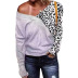 women autumn new leopard print contrast stitching long-sleeved v-neck casual sweater NSSI2994
