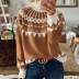 new snowflake pattern turtleneck sweater pullover blouse  NSSI3009