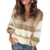  V-neck pullover nine-point sleeve casual women s sweater NSSI3011