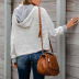 mujer otoño / invierno nuevo estilo de color sólido cordón decoración suéter con capucha NSSI3024