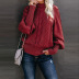solid color loose half high collar lantern long sleeve pullover sweater NSSI3025