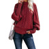 solid color loose half high collar lantern long sleeve pullover sweater NSSI3025