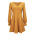    V-neck Solid Color Long-sleeved Waist Big Swing Dress NSAL2868