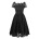   Black Sexy Hollow Lace Dress   NSAL2921