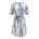   Printing Mid-sleeve Slim-fit Belted Dress NSAL2925