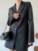 wholesale chaqueta de traje de mujer estilo vestido dividido con espalda negra de otoño NSAM3062